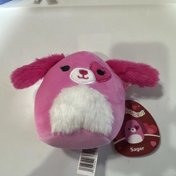 Squishmallows Other - Squishmallow 5" Sager the PINK DOG PLUSH VALENTINES NEW